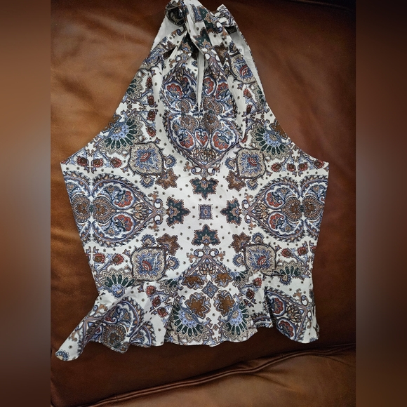 Veronica Beard Drey Kaleidoscope-Print Top Women's 0 Off-White Multi Zip Closure - Picture 2 of 5